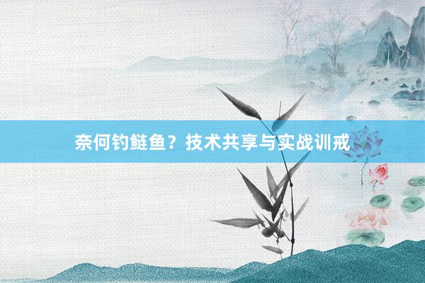 奈何钓鲢鱼？技术共享与实战训戒